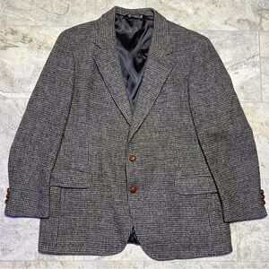Vintage Harris Tweed Men's 46R Basketweave Sport Coat Blazer Jacket